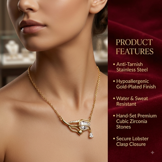 Crystal Bloom Drop Necklace