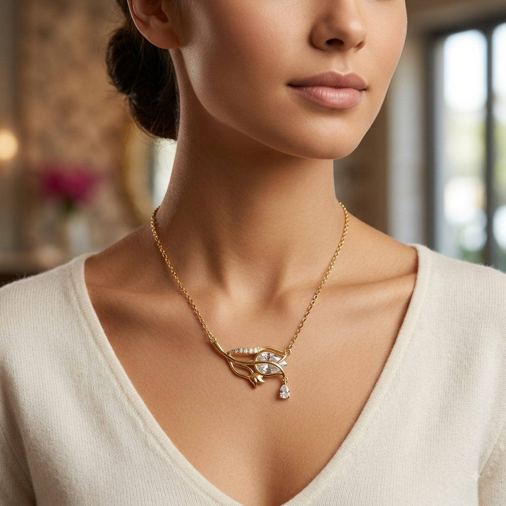 Crystal Bloom Drop Necklace