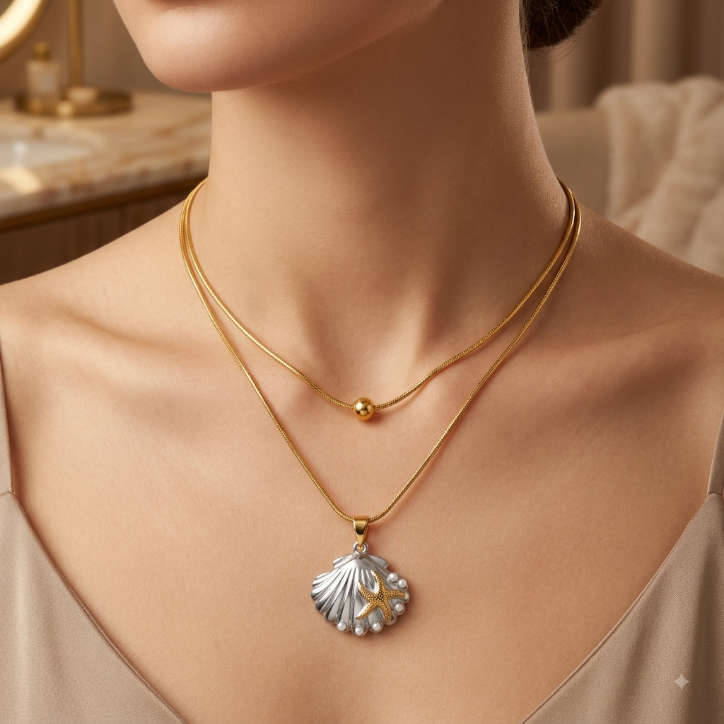 Ocean Breeze Layered Pendant Necklace