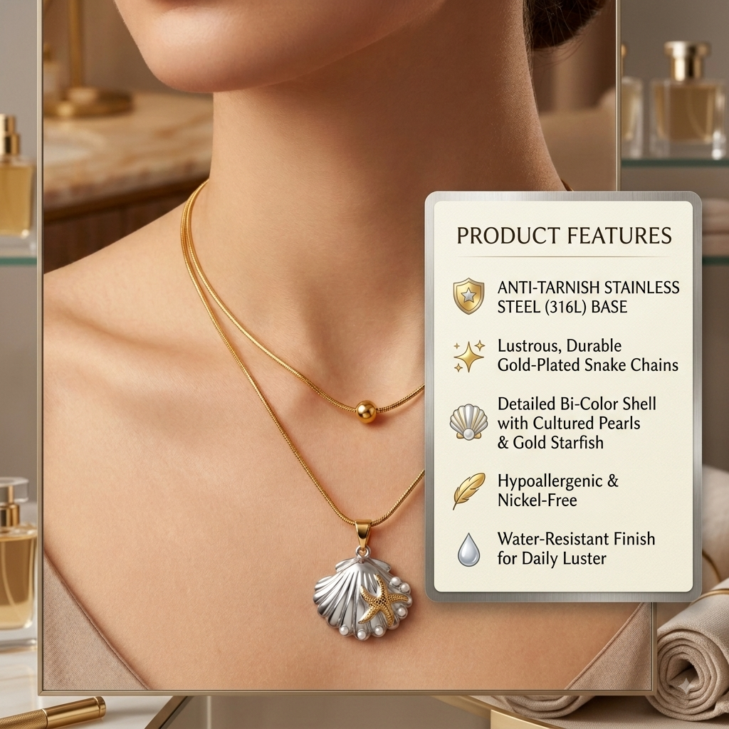 Ocean Breeze Layered Pendant Necklace