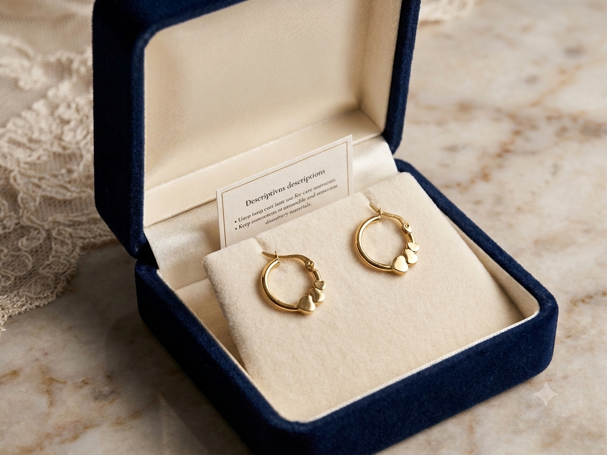Golden Heart Hoop Earrings