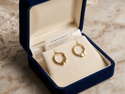 Golden Heart Hoop Earrings