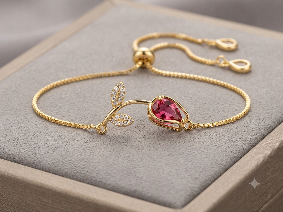 Ruby Rose Bloom Adjustable Bracelet