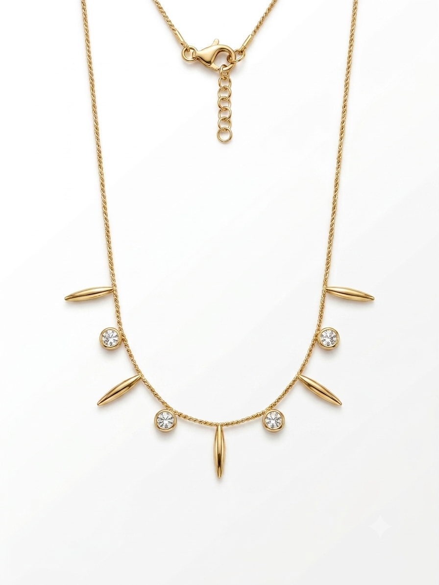 Solar Charm Droplet Choker Necklace