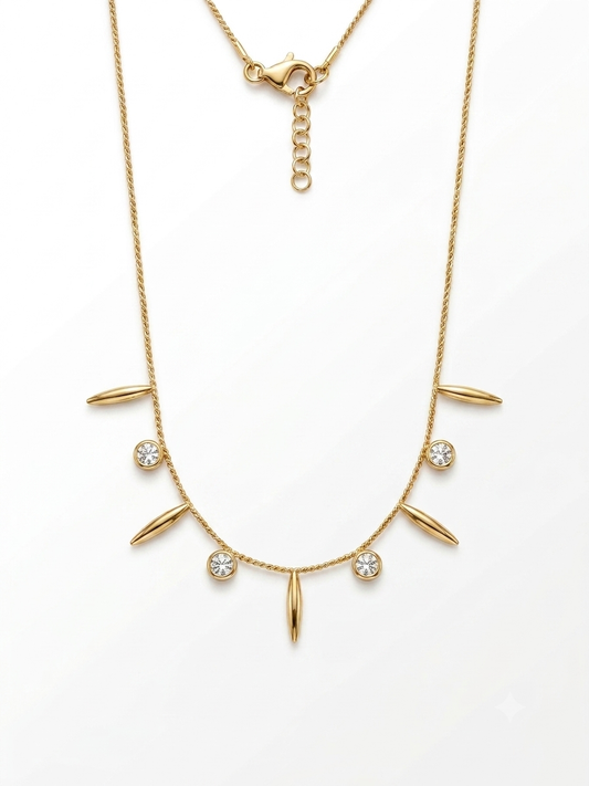Solar Charm Droplet Choker Necklace