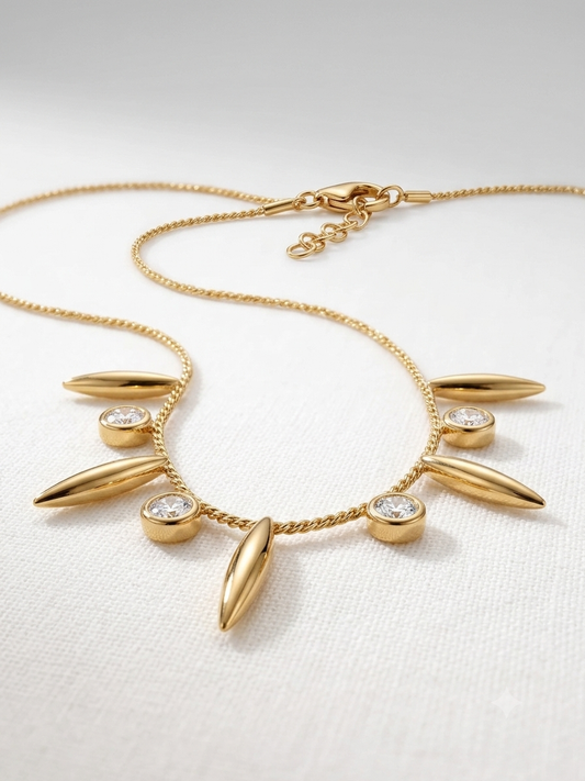 Solar Charm Droplet Choker Necklace